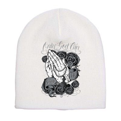 Only God Can Judge Me Chicano Low Rider Graphic Art Short Acrylic Beanie
