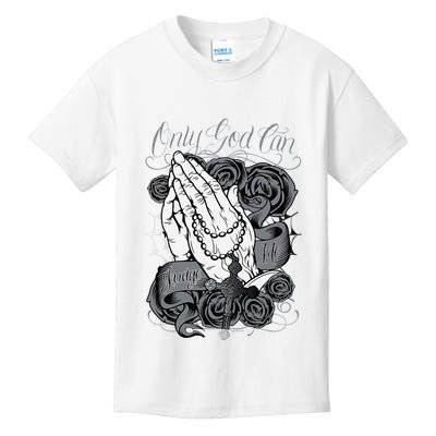 Only God Can Judge Me Chicano Low Rider Graphic Art Kids T-Shirt