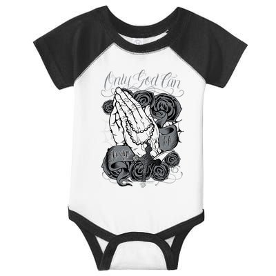 Only God Can Judge Me Chicano Graphic Art Infant Baby Jersey Bodysuit