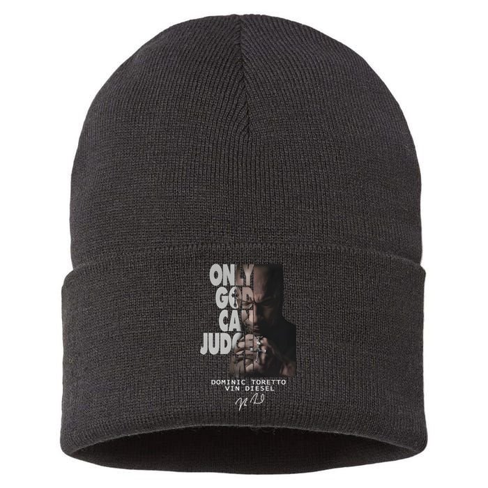 Only God Can Judge Me Dominic Toretto Vin Diesel Sustainable Knit Beanie