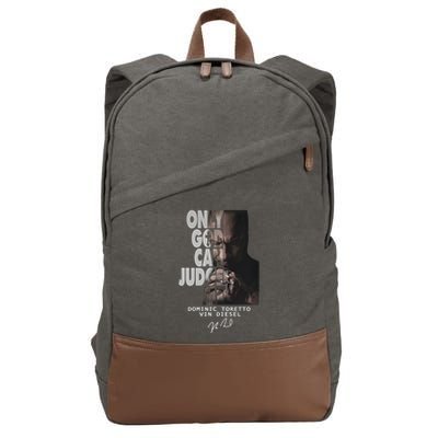 Only God Can Judge Me Dominic Toretto Vin Diesel Cotton Canvas Backpack