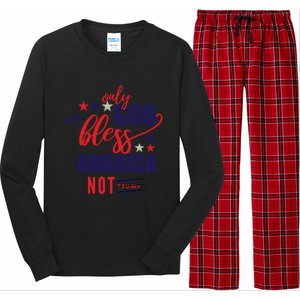 Only God Can Bless America Not Biden Trump Biden Gift Long Sleeve Pajama Set