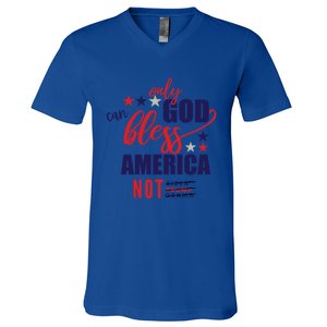 Only God Can Bless America Not Biden Trump Biden Gift V-Neck T-Shirt