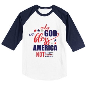 Only God Can Bless America Not Biden Trump Biden Gift Baseball Sleeve Shirt