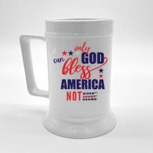 Only God Can Bless America Not Biden Trump Biden Gift Beer Stein