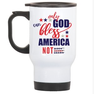 Only God Can Bless America Not Biden Trump Biden Gift Stainless Steel Travel Mug