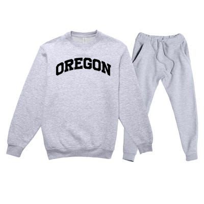 Oregon Gift College University Text Sports Premium Crewneck Sweatsuit Set