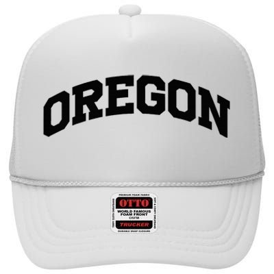 Oregon Gift College University Text Sports High Crown Mesh Back Trucker Hat