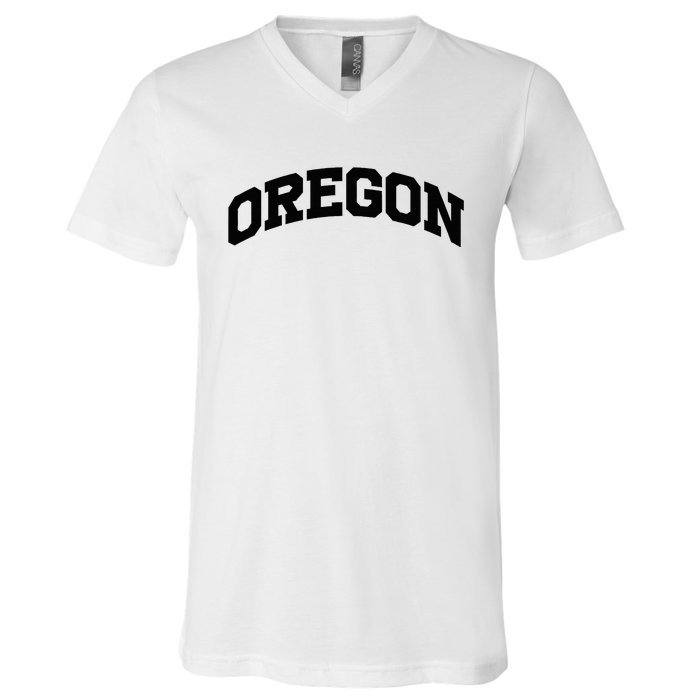 Oregon Gift College University Text Sports V-Neck T-Shirt