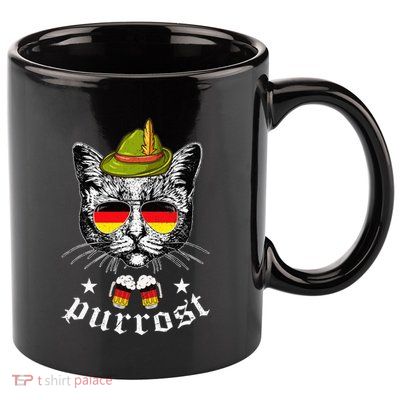 Oktoberfest German Cat Funny Purrost Women Cat Pun 11oz C Handle Ceramic Mug