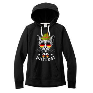 Oktoberfest German Cat Funny Purrost Women Cat Pun Women's Fleece Hoodie