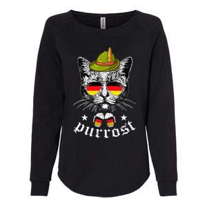 Oktoberfest German Cat Funny Purrost Women Cat Pun Womens California Wash Sweatshirt