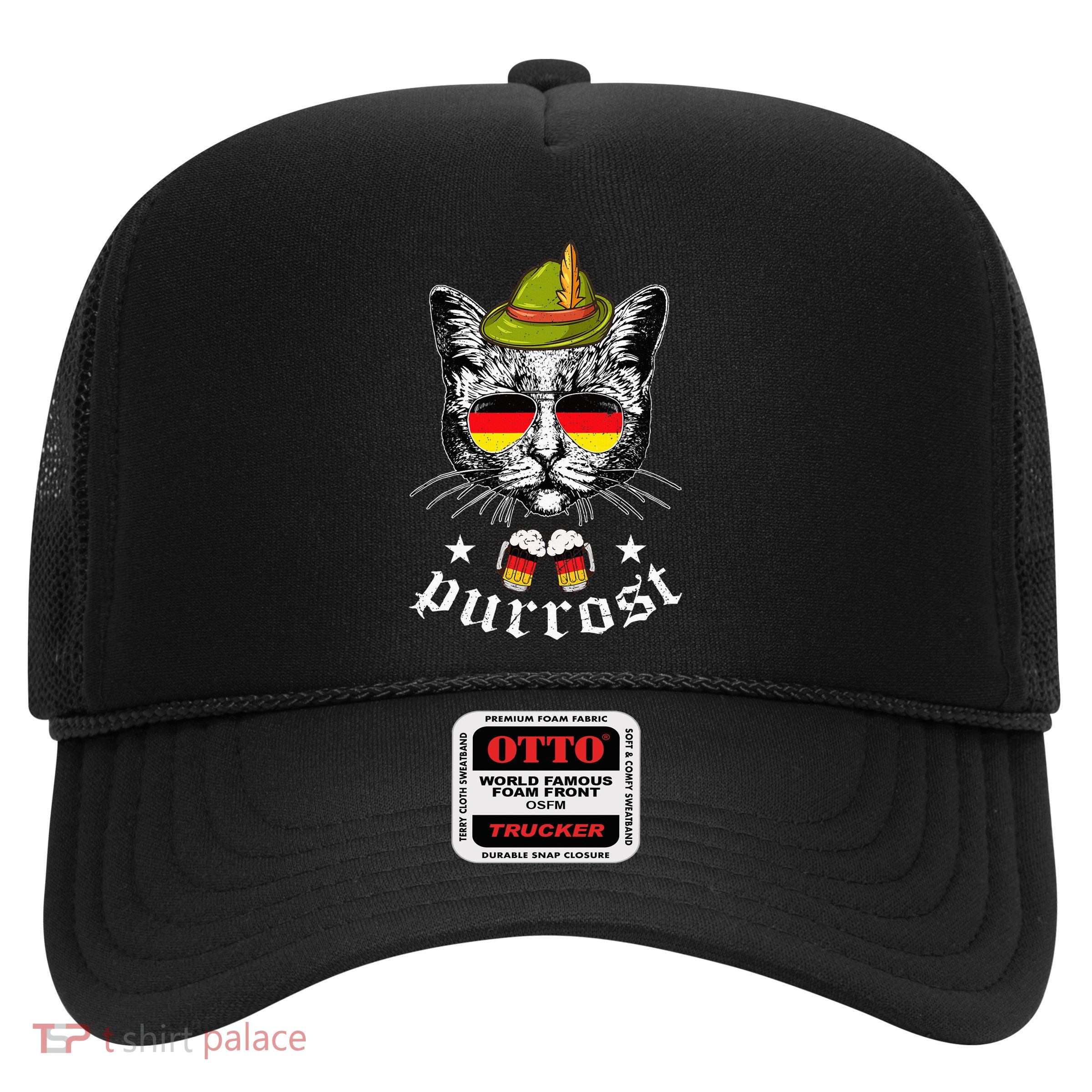 Oktoberfest German Cat Funny Purrost Women Cat Pun Trucker Hat