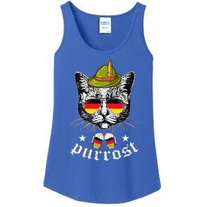 Oktoberfest German Cat Funny Purrost Women Cat Pun Ladies Essential Tank