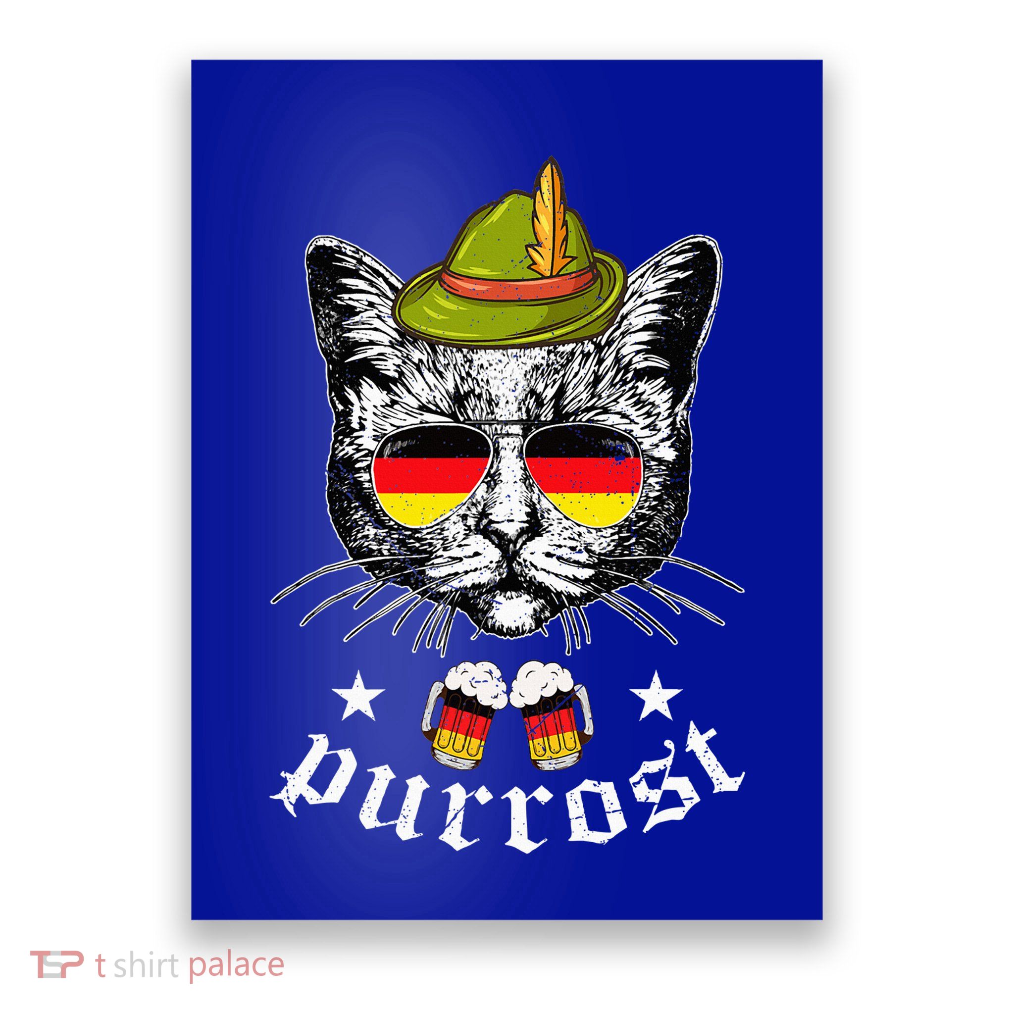 Oktoberfest German Cat Funny Purrost Women Cat Pun Poster