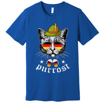 Oktoberfest German Cat Funny Purrost Women Cat Pun Premium T-Shirt