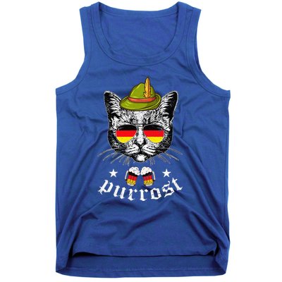 Oktoberfest German Cat Funny Purrost Women Cat Pun Tank Top