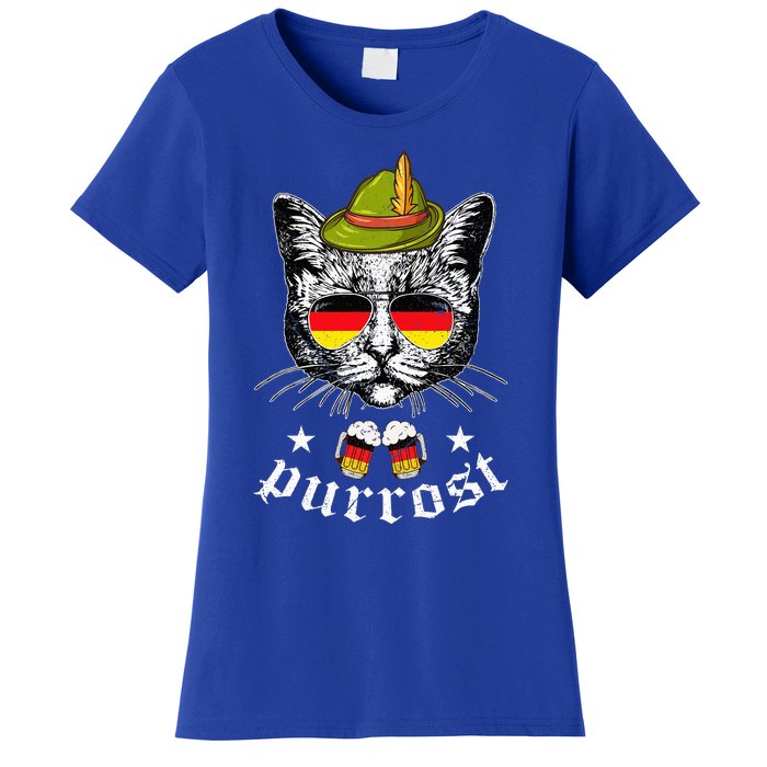 Oktoberfest German Cat Funny Purrost Women Cat Pun Women's T-Shirt