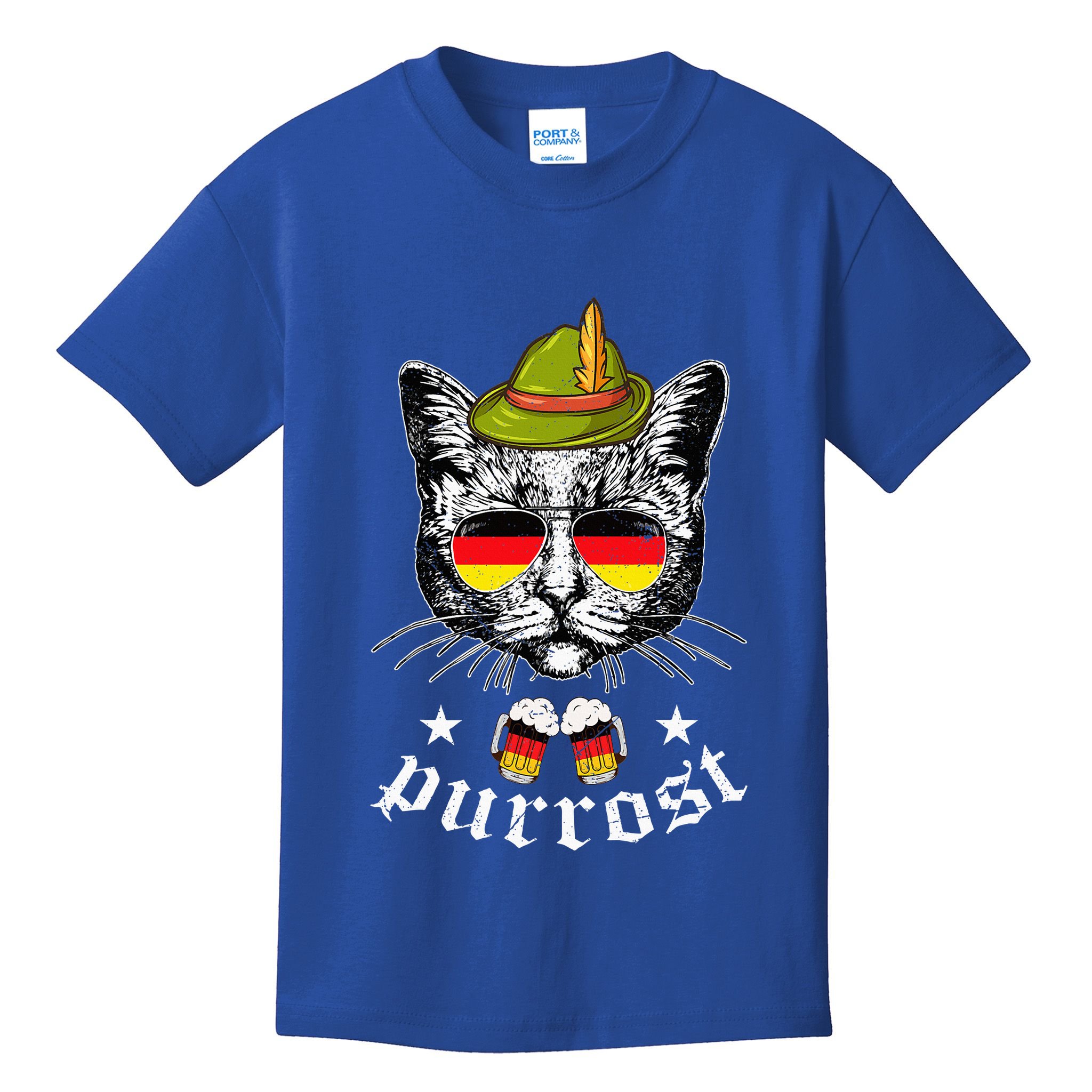 Oktoberfest German Cat Funny Purrost Women Cat Pun Kids T-Shirt