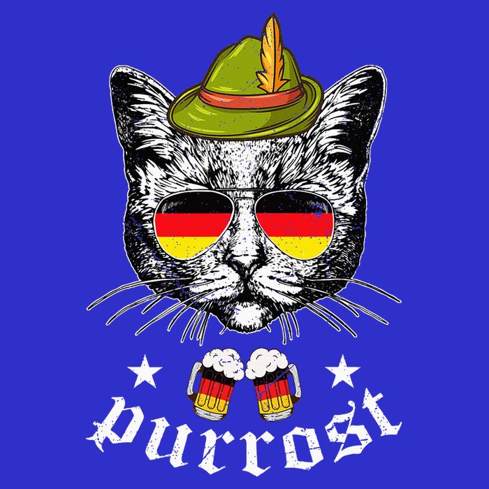 Oktoberfest German Cat Funny Purrost Women Cat Pun Kids T-Shirt