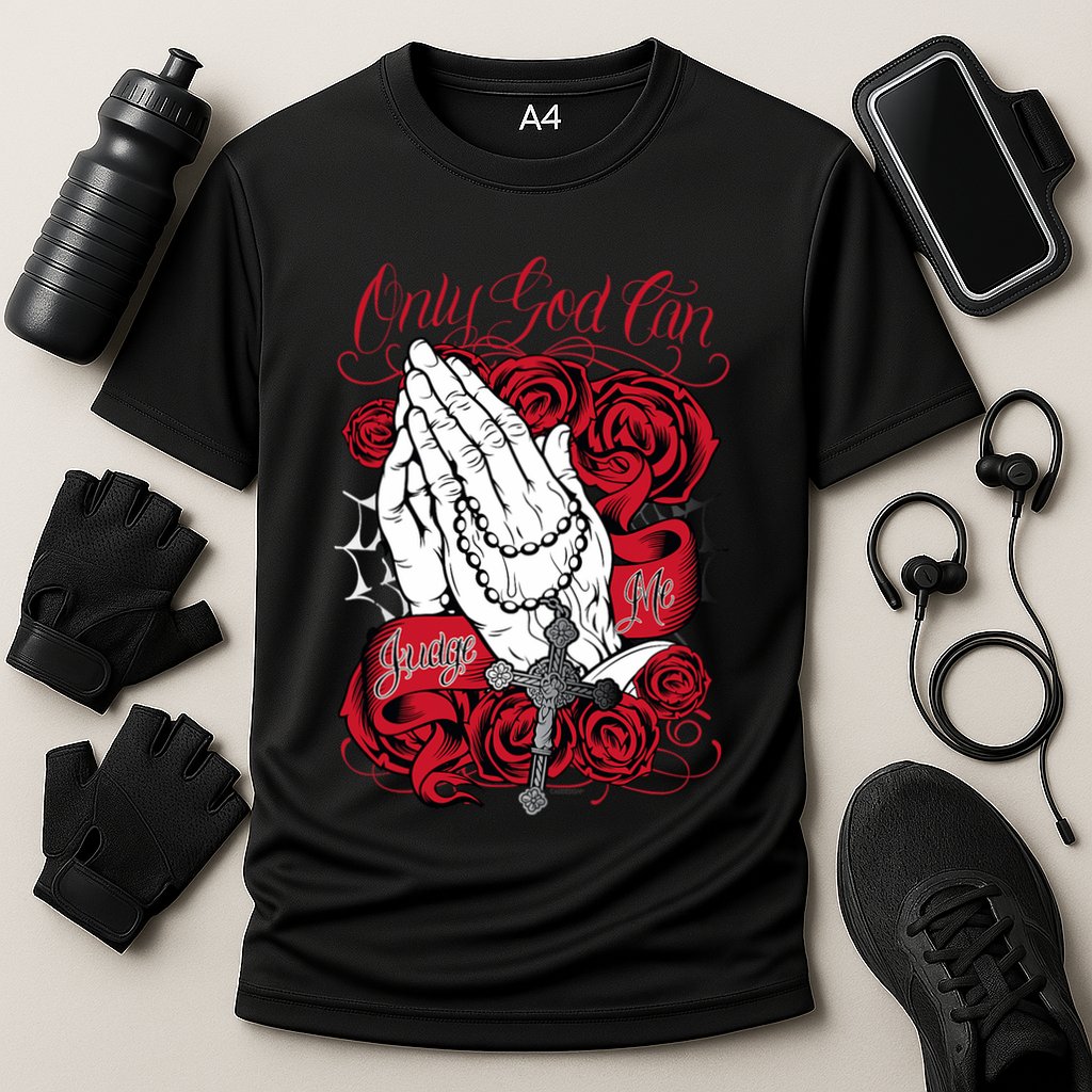 Only God Can Judge Me Red Performance Shirt