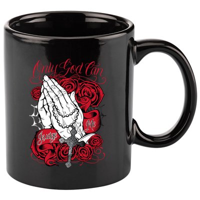 Only God Can Judge Me Red 11oz C Handle Ceramic Mug