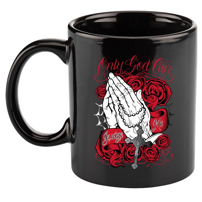 Only God Can Judge Me Red 11oz C Handle Ceramic Mug