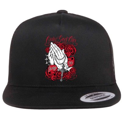 Only God Can Judge Me Red Flat Bill Trucker Hat