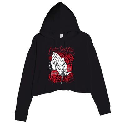 Only God Can Judge Me Red Crop Fleece Hoodie