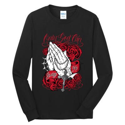 Only God Can Judge Me Red Tall Long Sleeve T-Shirt