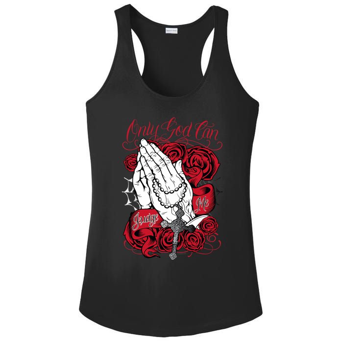 Only God Can Judge Me Red Ladies PosiCharge Competitor Racerback Tank