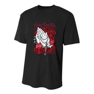 Only God Can Judge Me Red Youth Performance Sprint T-Shirt