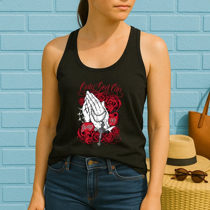 Only God Can Judge Me Red Womens Tank Top