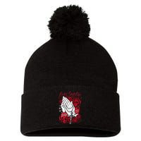 Only God Can Judge Me Red Pom Pom 12in Knit Beanie