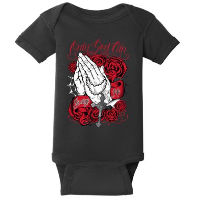 Only God Can Judge Me Red Baby Bodysuit