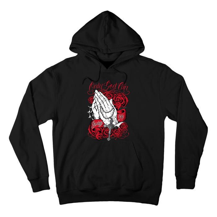 Only God Can Judge Me Red Tall Hoodie