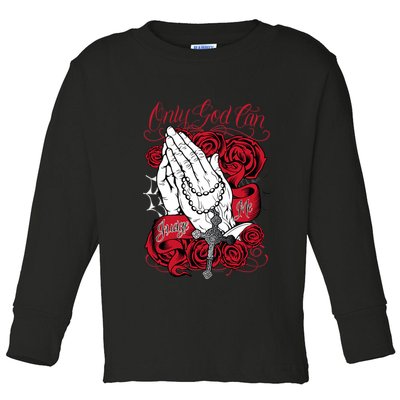 Only God Can Judge Me Red Toddler Long Sleeve Shirt