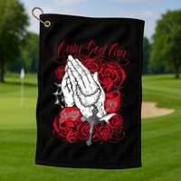 Only God Can Judge Me Red Golf Towel