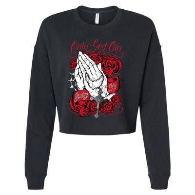 Only God Can Judge Me Red Cropped Pullover Crew