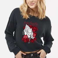 Only God Can Judge Me Red Cropped Pullover Crew