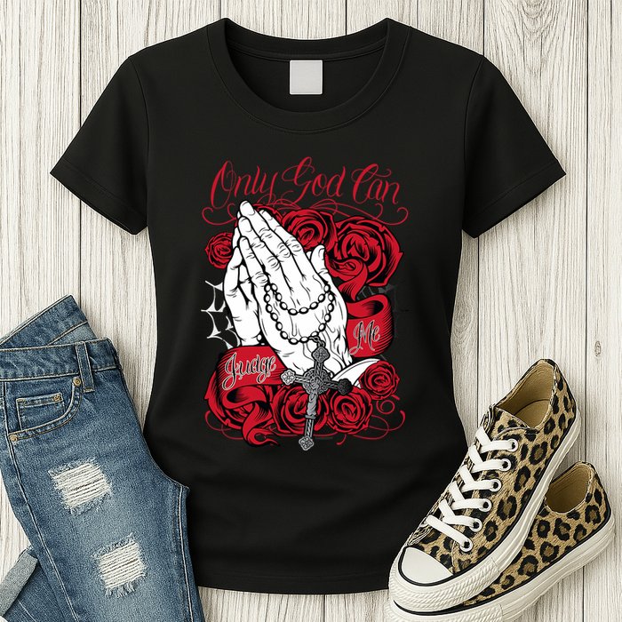 Only God Can Judge Me Red Womens T-Shirt