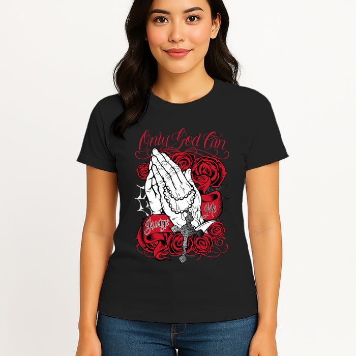 Only God Can Judge Me Red Womens T-Shirt