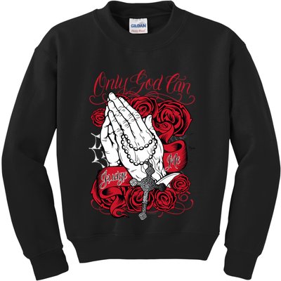 Only God Can Judge Me Red Kids Sweatshirt