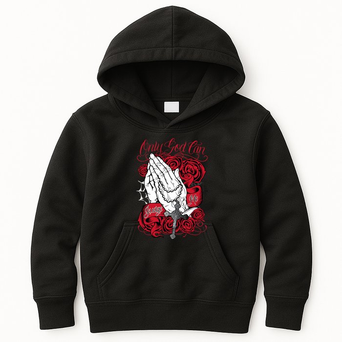 Only God Can Judge Me Red Kids Hoodie