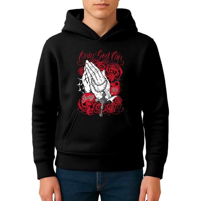 Only God Can Judge Me Red Kids Hoodie