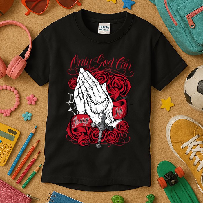 Only God Can Judge Me Red Kids T-Shirt