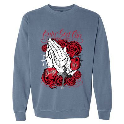 Only God Can Judge Me Red Garment-Dyed Sweatshirt