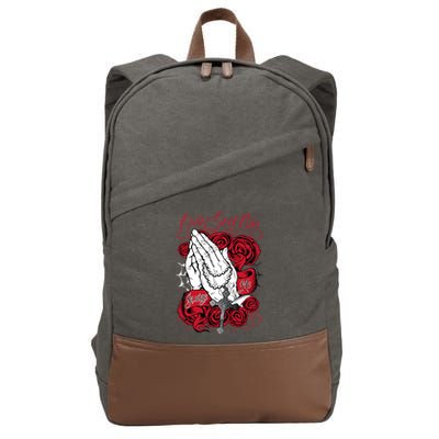 Only God Can Judge Me Red Cotton Canvas Backpack