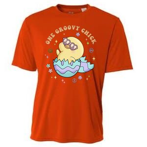 One Groovy Chick Funny Cute Baby Chicken Cooling Performance Crew T-Shirt