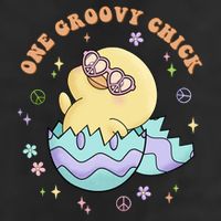 One Groovy Chick Funny Cute Baby Chicken Garment-Dyed Heavyweight T-Shirt